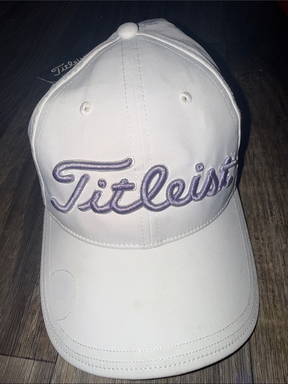 Titleist White Cap with Lilac Embroidered Script